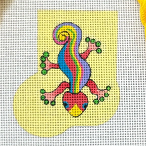 Lizard Gecko Needlepoint Canvas Kitted Threads 18 mesh DMC Perle 5 by A. Bradley - Picture 2 of 2